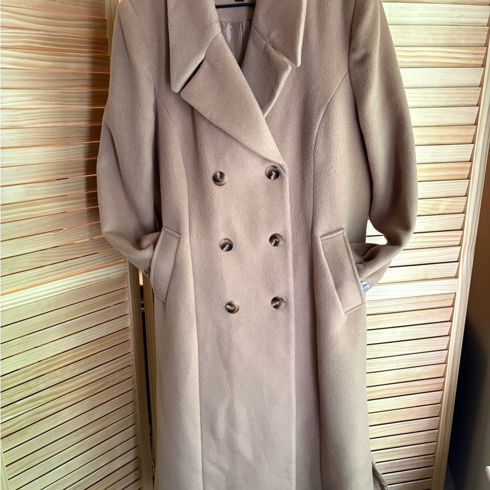 Kenneth Cole of New York Tan Double-Breasted Coat